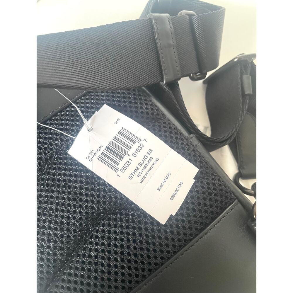 Coach Gotham Sling Pack 13 Signature Canvas Black Leather CC091 Bag - Picture 16 of 16